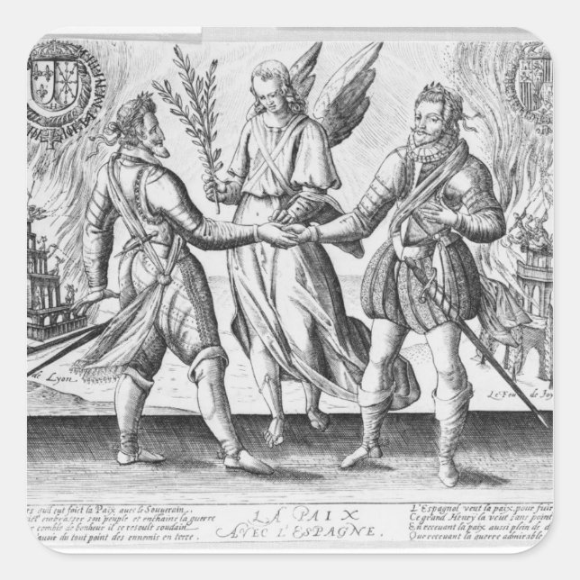 Adesivo Quadrado Paz com Espanha (Frente)