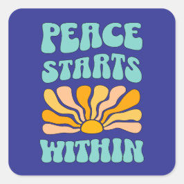 Adesivo Quadrado Paz começa dentro