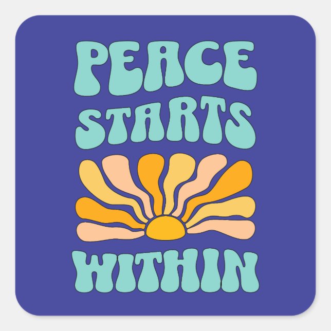 Adesivo Quadrado Paz começa dentro (Frente)