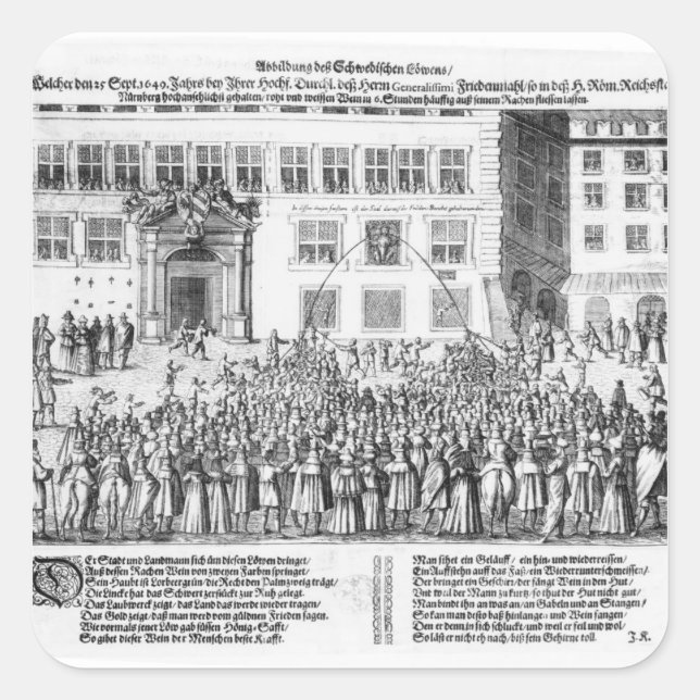 Adesivo Quadrado Paz de Nuremberga, 25 de setembro de 1649 (Frente)