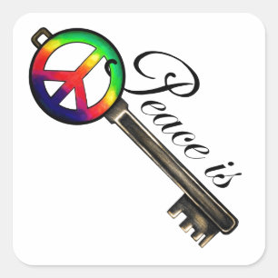 Adesivo Quadrado Paz é a chave