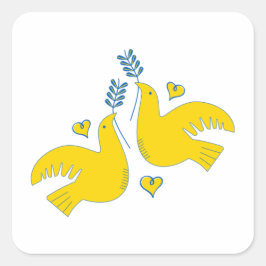 Adesivo Quadrado Paz e Amor