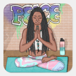 Adesivo Quadrado Paz e Meditação de Arte Urbana