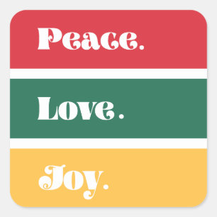 Adesivo Quadrado Paz Moderna Ame Joy Natal
