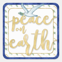 Adesivo Quadrado Paz no Natal da Terra Kwanzaa Hanukkah