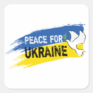 Adesivo Quadrado Paz para a Ucrânia