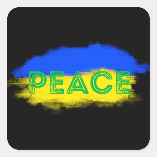 Adesivo Quadrado PAZ para a Ucrânia Sem guerra anti-guerra ucranian (Frente)