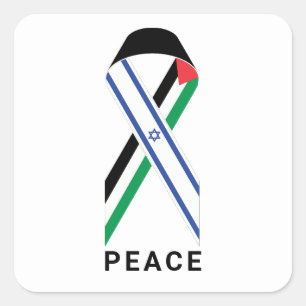 Adesivo Quadrado Paz para Israel e Palestina - bandeira branca