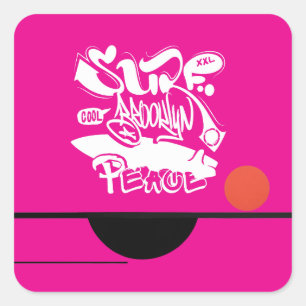 Adesivo Quadrado Paz Retro Surf Brooklyn