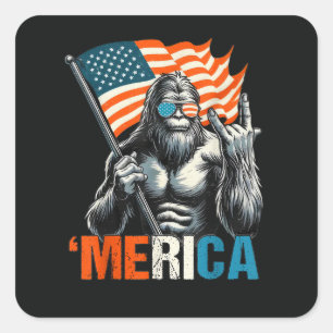 Adesivo Quadrado Pé Grande América Rocha Bandeira Americana