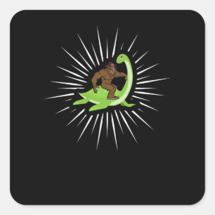 Adesivo Quadrado Pé Grande Andando Nessie Loch Ness Monster