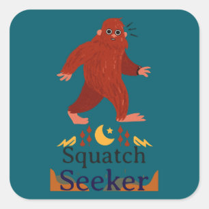Adesivo Quadrado Pé grande do Squatch Seeker