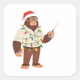 Adesivo Quadrado Pé Grande Sasquatch Enfermeira Natal Enfermagem