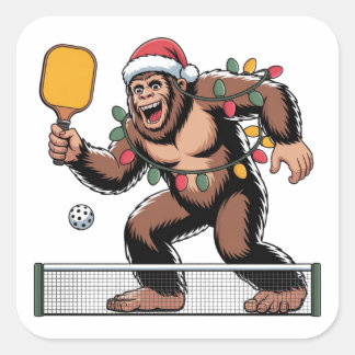 Adesivo Quadrado Pé Grande Sasquatch Pickleball Natal 2026  