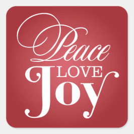 ADESIVO QUADRADO PEACE AMVE JOY | SELO DE ENVELOPE DE FERIADO
