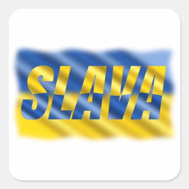 Adesivo Quadrado PEACE mantém-se livre para a Ucrânia (Frente)