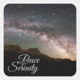 Adesivo Quadrado Peace & Serenity Mountain Night Sky