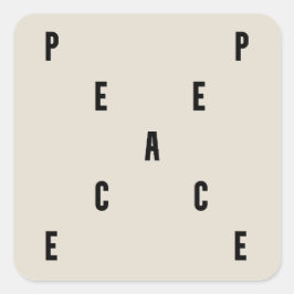 Adesivo Quadrado Peace Typography