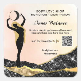 Adesivo Quadrado *~* Peach Deusa Ombre Intenção Ortografia AP24 Squ