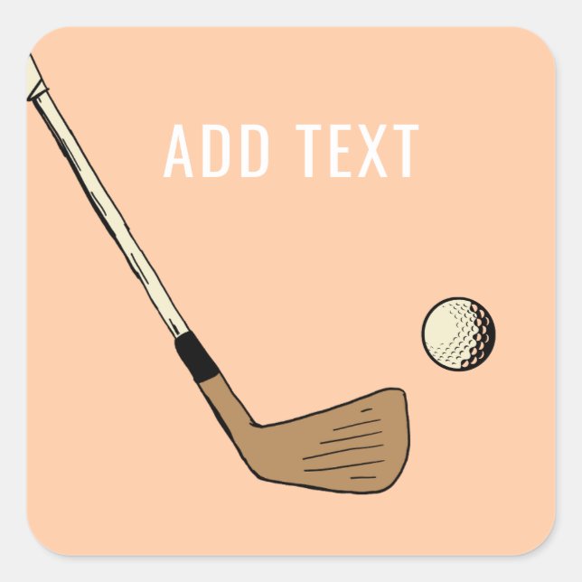 Adesivo Quadrado Peach Modern Vintage Golf (Frente)