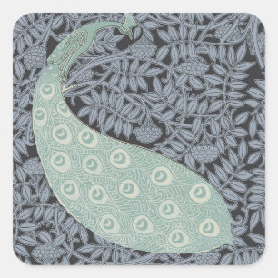 Adesivo Quadrado Peacock Art Nouveau Bird Classic