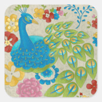 Peacock e Flores Coloridas
