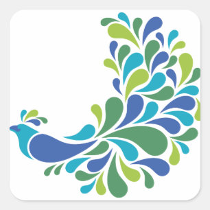 Adesivo Quadrado Peacock Retroativo