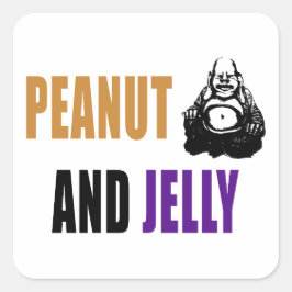 Adesivo Quadrado Peanut Buddha e Jelly
