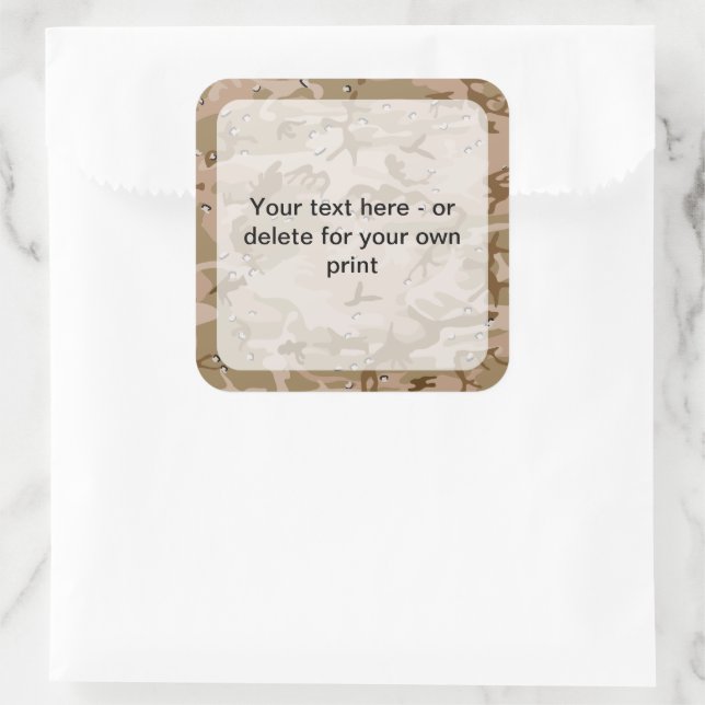 Adesivo Quadrado Pebolhas de Camuflagem do Deserto, Militares, Exér (Bolsa)