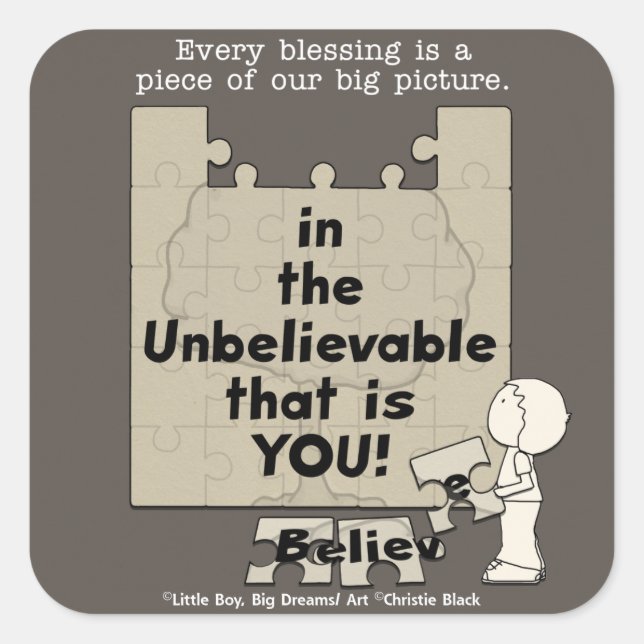 Adesivo Quadrado Peça da Grande Imagem (Frente)