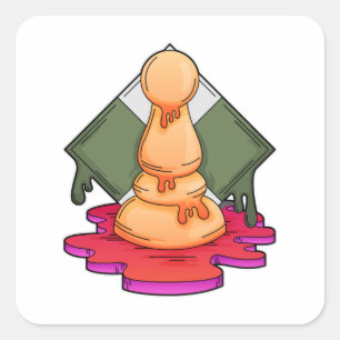 Adesivo Quadrado Peça de xadrez