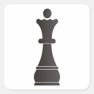 Adesivo Quadrado Peça de xadrez da rainha negra