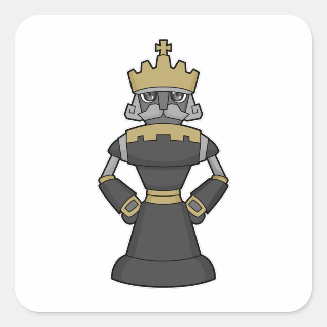 Adesivo Quadrado Peça de xadrez King Crown Chess (Frente)