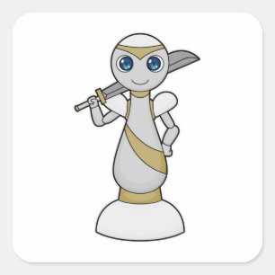 Adesivo Quadrado Peça de xadrez para espadas