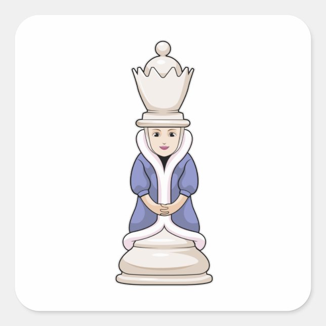 Adesivo Quadrado Peça de xadrez Queen Chess (Frente)