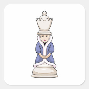 Adesivo Quadrado Peça de xadrez Queen Chess