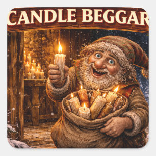 Adesivo Quadrado Pedir Candeeiro Islândes Yule Lad