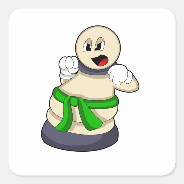 Adesivo Quadrado Pedra do xadrez em xadrez (Frente)