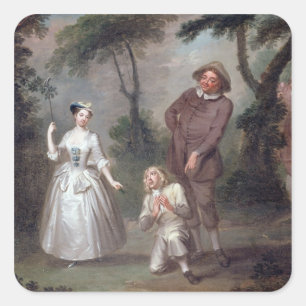 Adesivo Quadrado Peg Woffington como Rosalind com Celia e Touchsto