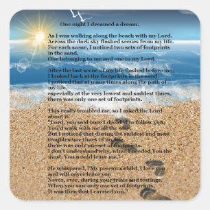 Adesivo Quadrado Pegadas na areia