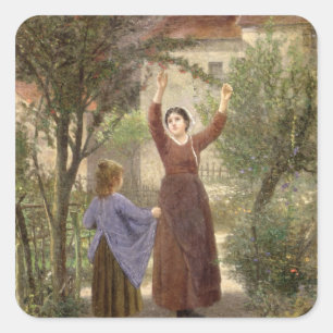 Adesivo Quadrado Pegando Cerejas