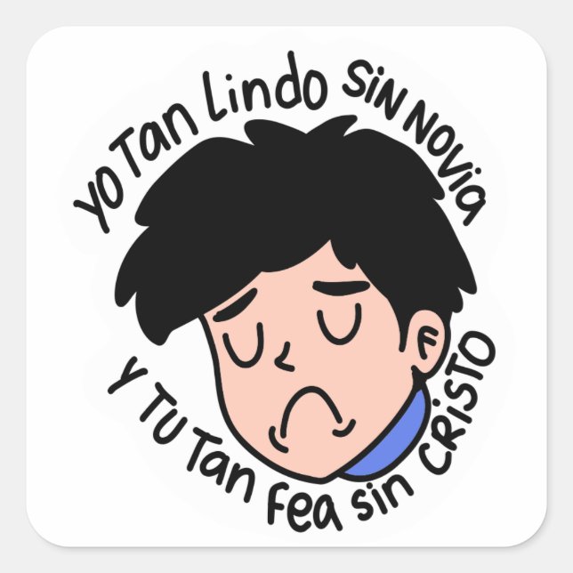 Adesivo Quadrado Pegatina Ádam yo tan lindo sin novia Edificaturas  (Frente)