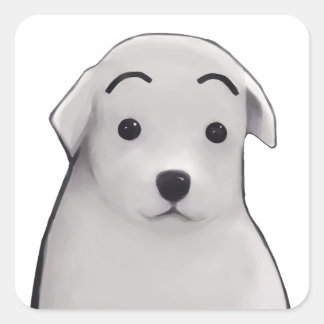 Adesivo Quadrado Pegatina de perrito sorprendido 