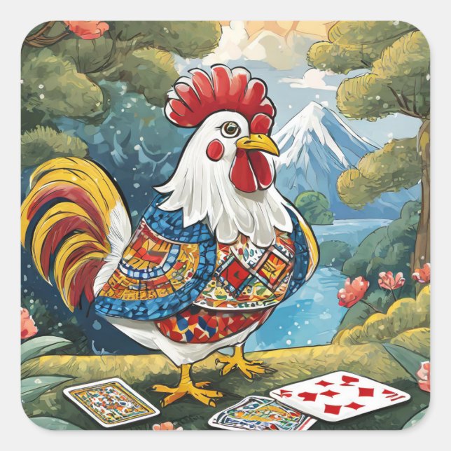 Adesivo Quadrado Pegatina de polo (Frente)