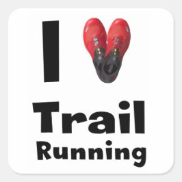 Adesivo Quadrado Pegatina "I love Trail Running"