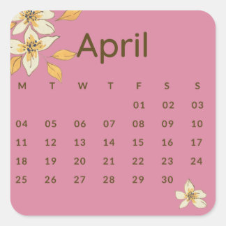 Adesivo Quadrado Pegatinas mes del año - April (S'F) *2022