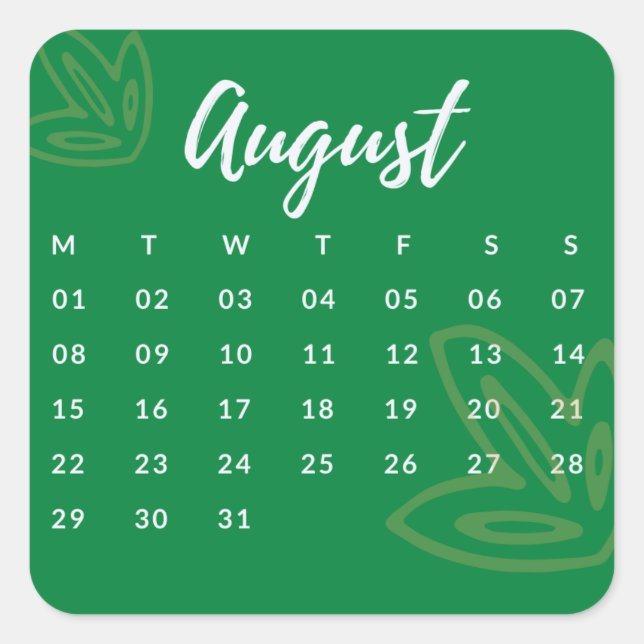 Adesivo Quadrado Pegatinas mes del año - August (S'G) *2022 (Frente)