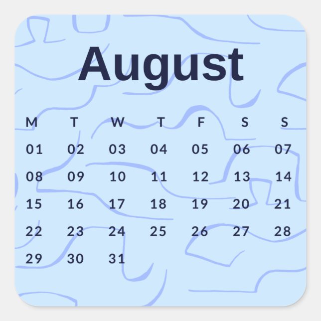 Adesivo Quadrado Pegatinas mes del año - August (S'K) *2022 (Frente)