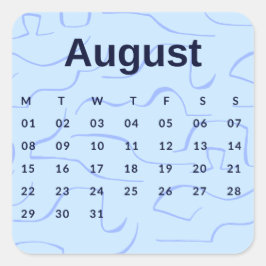 Adesivo Quadrado Pegatinas mes del año - August (S'K) *2022