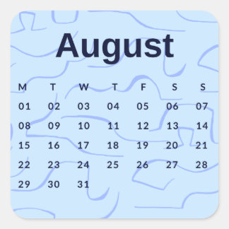 Adesivo Quadrado Pegatinas mes del año - August (S'K) *2022